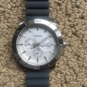 Fossil watch with gray band